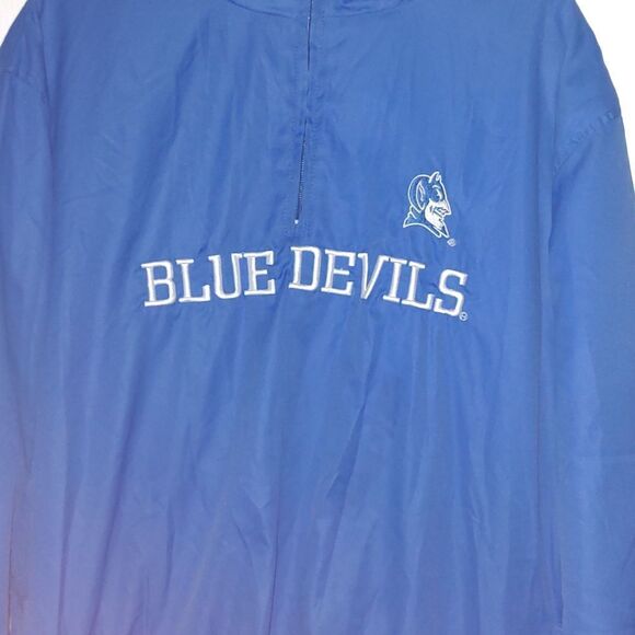 Pro Player Nc Duke  Blue Devils  light wieght pull over windbreaker  Sz L - Picture 2 of 4